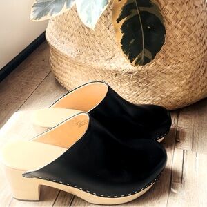 NISOLO Women's All-Day Leather Heeled Clog 9.5 Black